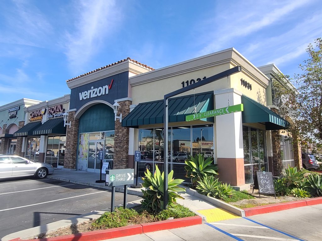 Exterior of Victra Verizon Authorized Retail Store in Norwalk, CA.