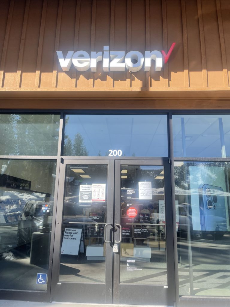 Exterior of Victra Verizon Authorized Retail Store in South Lake Tahoe, CA.