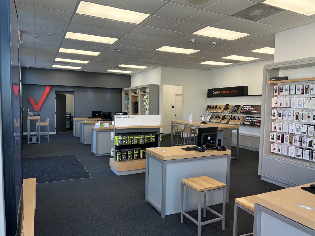 Interior of Victra Verizon Authorized Retail Store in San Clemente El Camino, CA.