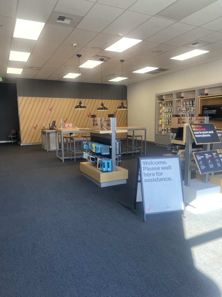 Interior of Victra Verizon Authorized Retail Store in South Lake Tahoe, CA.