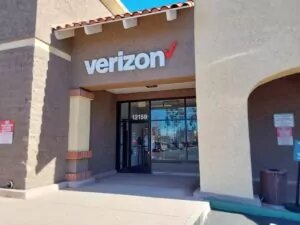 Chino, California Verizon store located within shopping mall with signage above.