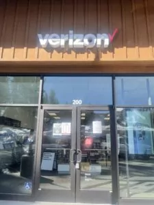 South Lake Tahoe, California VerizonÂ store with large storefront windows and doors.