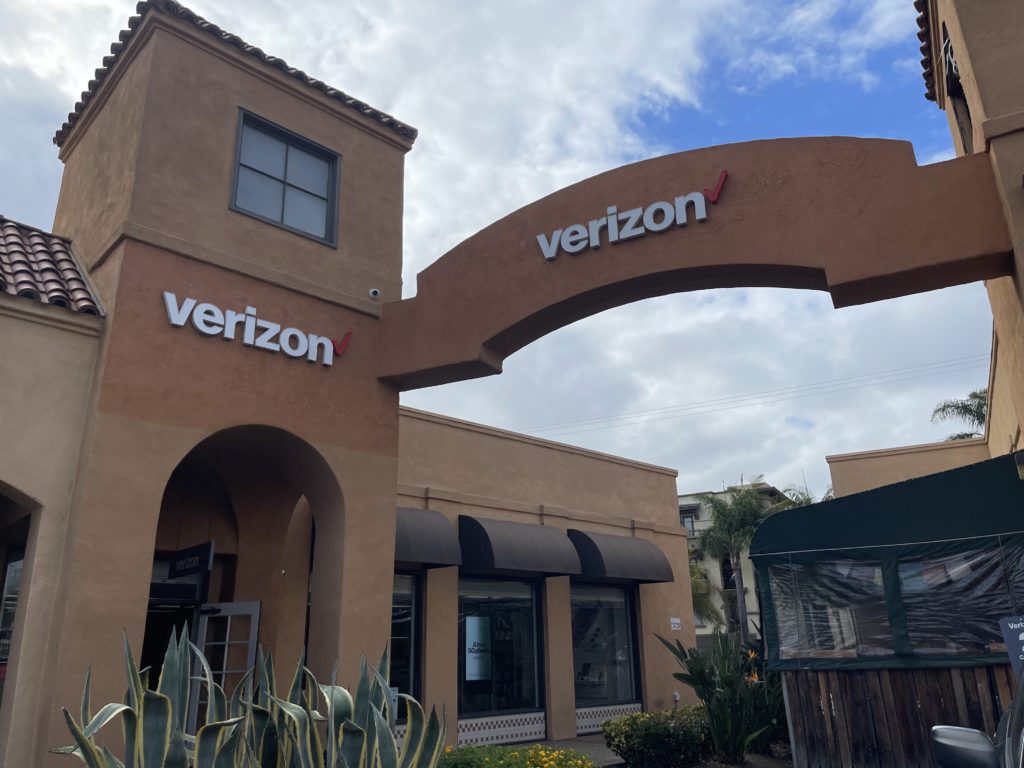 Exterior of Victra Verizon Authorized Retail Store in San Diego University, CA.