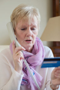 Grandmother on the telephone (a landline)