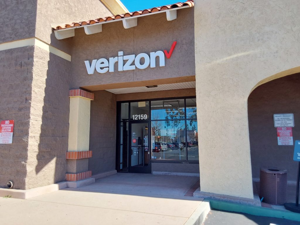 Exterior of Victra Verizon Authorized Retail Store in Chino, CA.
