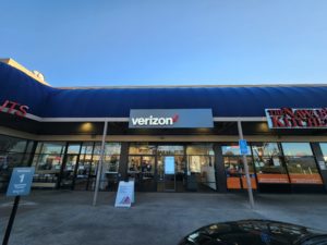Exterior of Victra Verizon Authorized Retail Store in Fremont, CA.