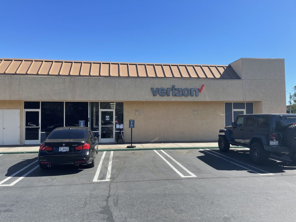 Exterior of Victra Verizon Authorized Retail Store in Garden Grove, CA.