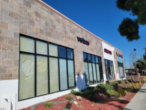 Exterior of Victra Verizon Authorized Retail Store in San Diego Clairemont, CA.