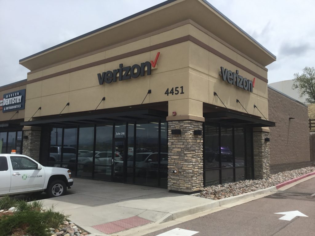 Exterior of Victra Verizon Authorized Retail Store in Colorado Springs Venetucci, CO.