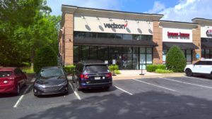Exterior of Victra Verizon Authorized Retail Store in Alpharetta, GA.