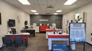 Interior of Victra Verizon Authorized Retail Store in Commerce, GA.