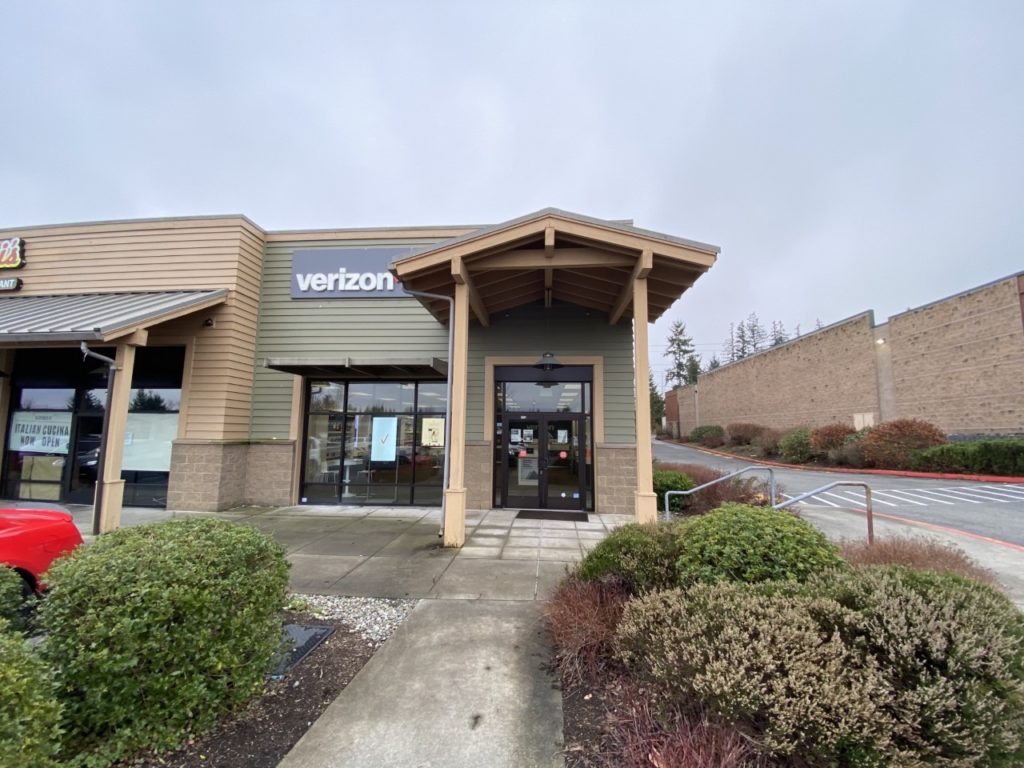 Exterior of Victra Verizon Authorized Retail Store in Redmond Village, WA.