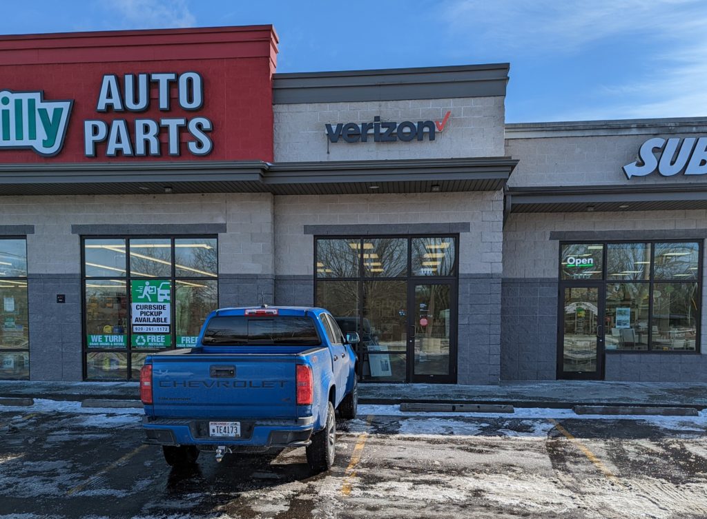 Exterior of Victra Verizon Authorized Retail Store in Watertown, WI.