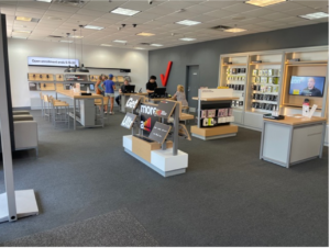 Interior of Victra Verizon Authorized Retail Store in Gilbert Baseline, AZ.