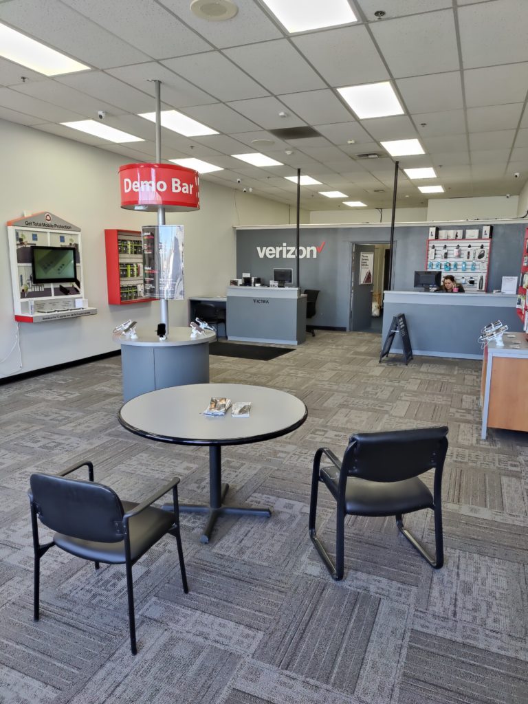 Interior of Victra Verizon Authorized Retail Store in Cameron Park, CA.
