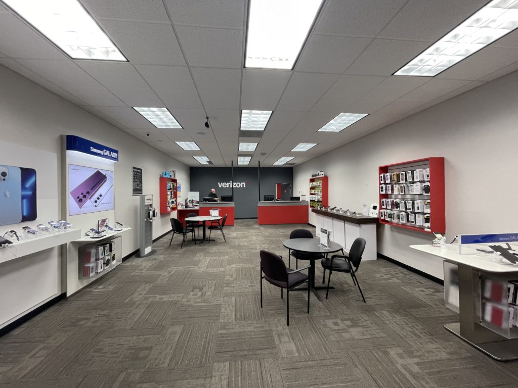 Interior of Victra Verizon Authorized Retail Store in Chico Mangrove, CA.