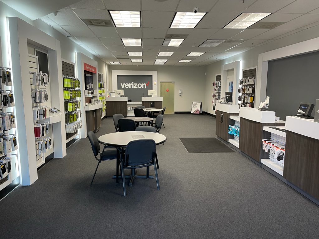 Interior of Victra Verizon Authorized Retail Store in Irvine, CA.