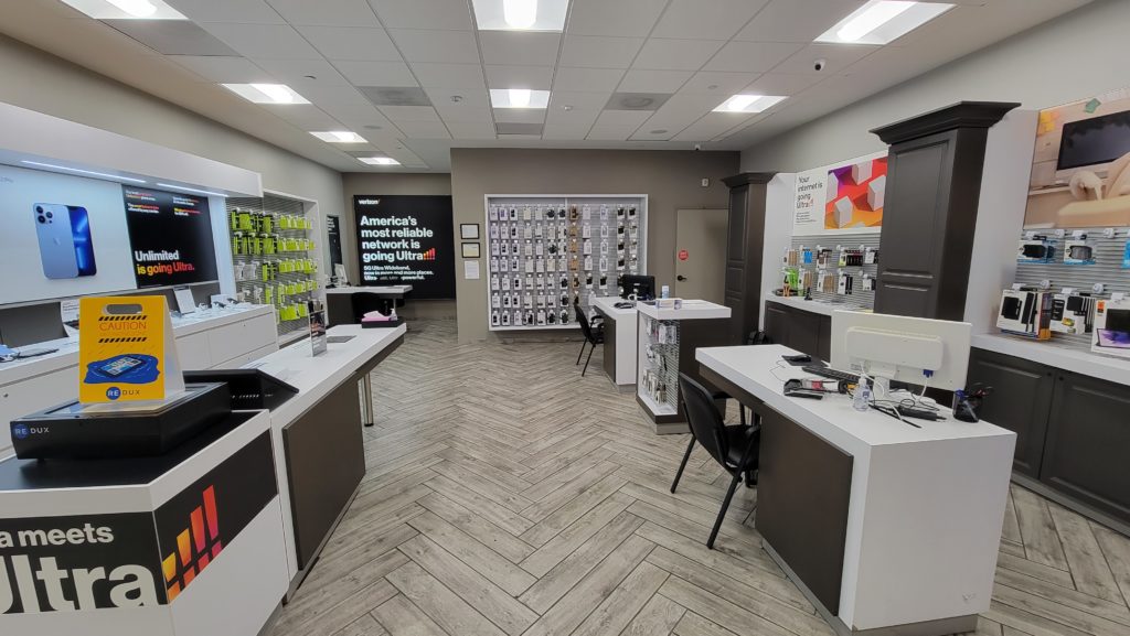 Interior of Victra Verizon Authorized Retail Store in Modesto, CA.