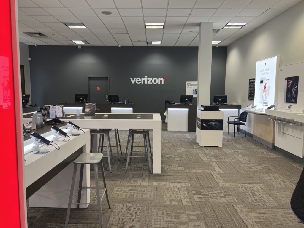 Interior of Victra Verizon Authorized Retail Store in Mankato, MN.