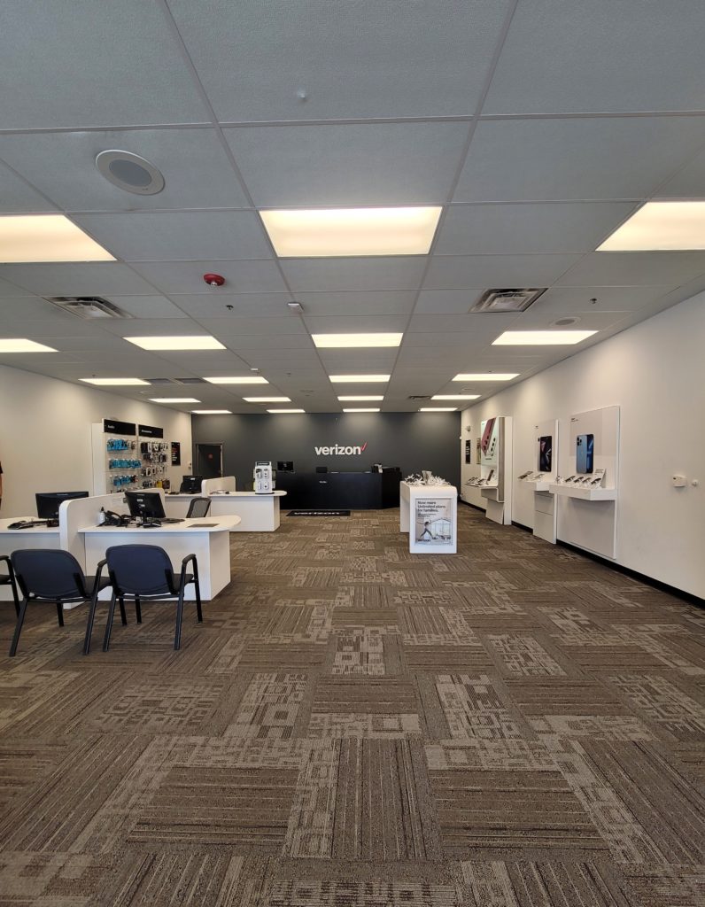 Interior of Victra Verizon Authorized Retail Store in Laurinburg, NC.