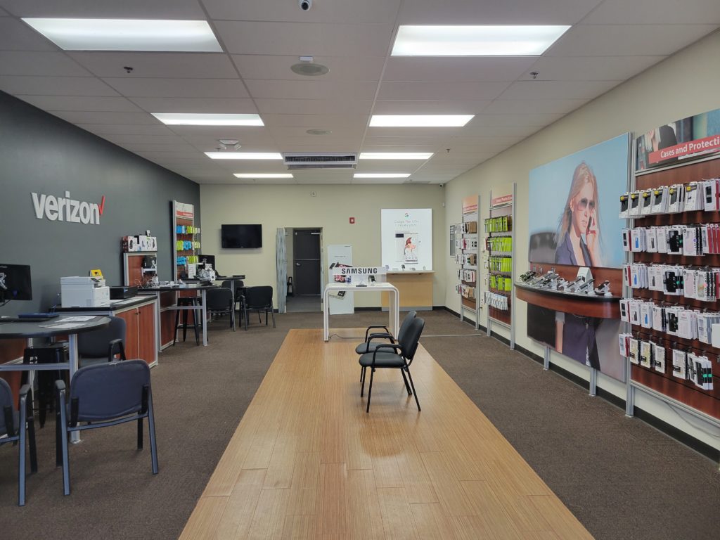 Interior of Victra Verizon Authorized Retail Store in Locust, NC.
