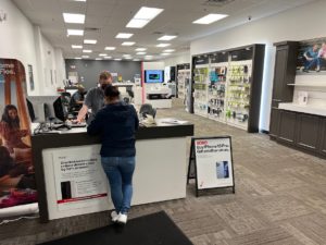 Interior of Victra Verizon Authorized Retail Store in Toms River, NJ.