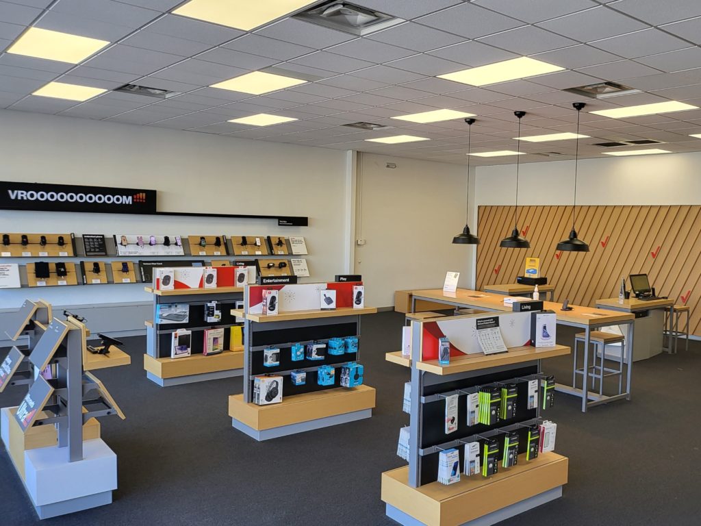 Interior of Victra Verizon Authorized Retail Store in Manchester, TN.
