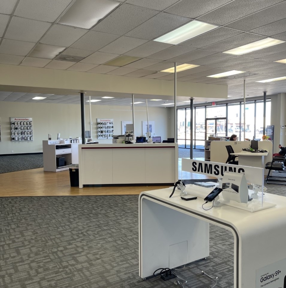 Interior of Victra Verizon Authorized Retail Store in McMinnville, TN.
