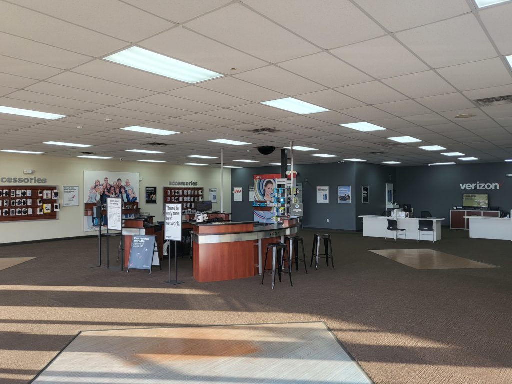 Interior of Victra Verizon Authorized Retail Store in Sparta, TN.