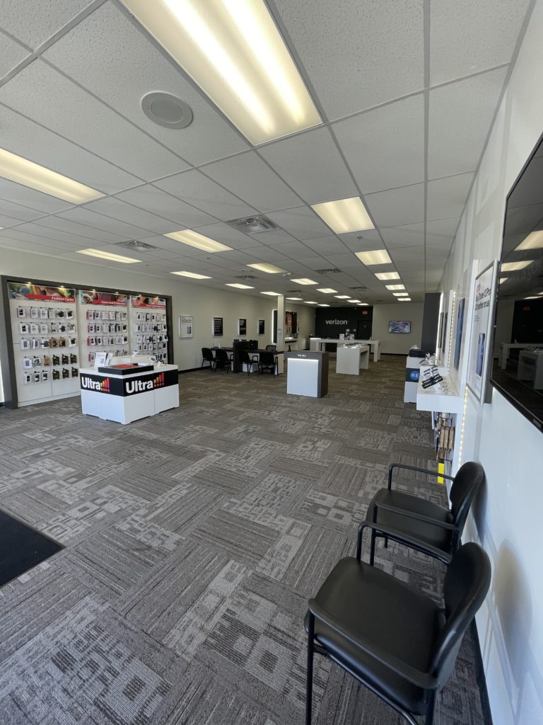 Interior of Victra Verizon Authorized Retail Store in Coppell, TX.