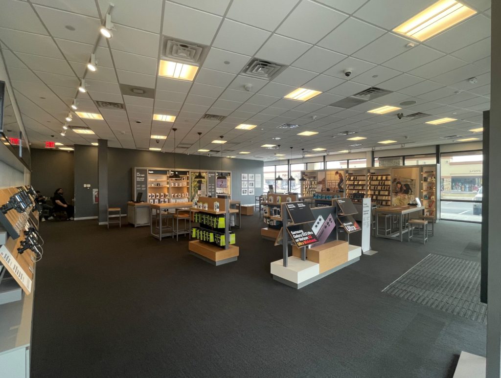 Interior of Victra Verizon Authorized Retail Store in Houston Freeway, TX.