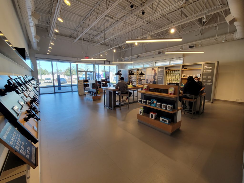 Interior of Victra Verizon Authorized Retail Store in Houston Sam, TX.