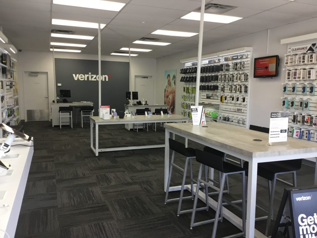 Interior of Victra Verizon Authorized Retail Store in Clinton, UT.