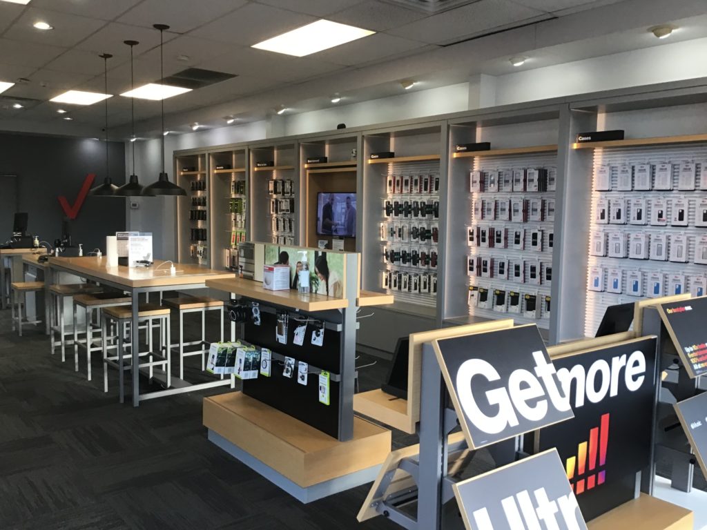 Interior of Victra Verizon Authorized Retail Store in Chehalis, WA.