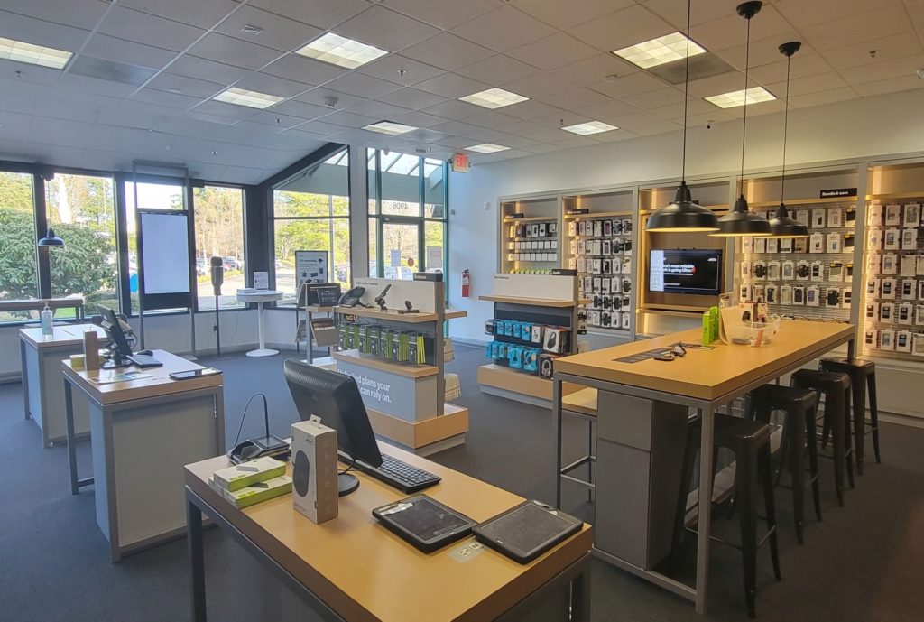 Interior of Victra Verizon Authorized Retail Store in Gig Harbor, WA.