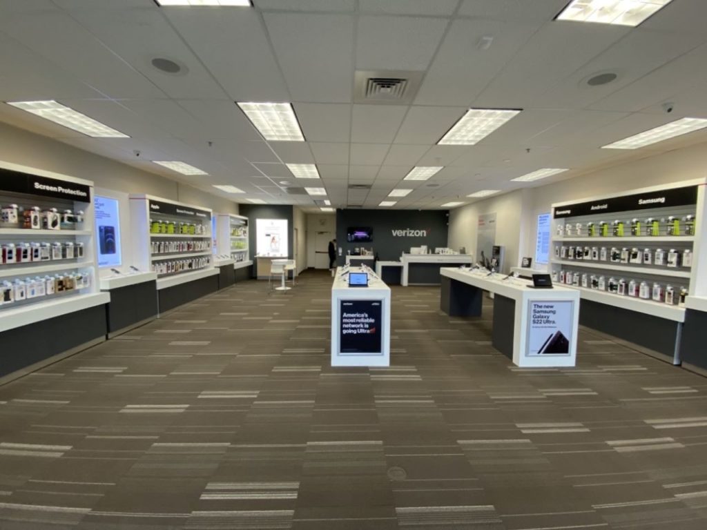 Interior of Victra Verizon Authorized Retail Store in Redmond Village, WA.