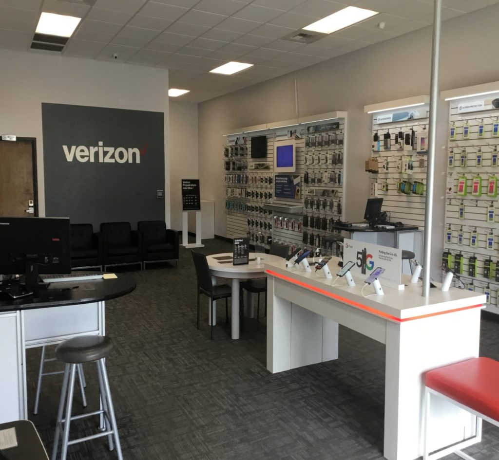 Interior of Victra Verizon Authorized Retail Store in Spokane Newport, WA.