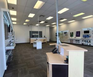 Interior of Victra Verizon Authorized Retail Store in Spokane Wellesley, WA.