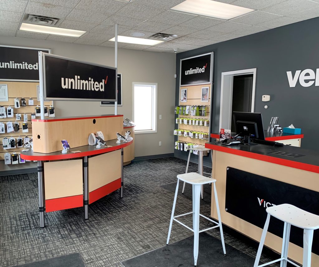 Interior of Victra Verizon Authorized Retail Store in Baldwin, WI.