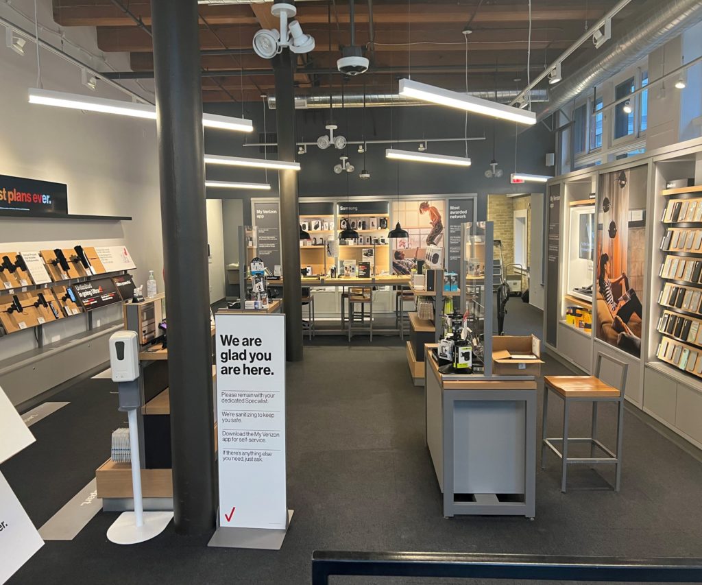 Interior of Victra Verizon Authorized Retail Store in Milwaukee, WI.