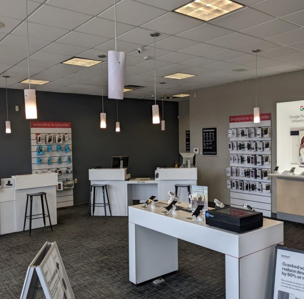 Interior of Victra Verizon Authorized Retail Store in Oshkosh Westowne, WI.