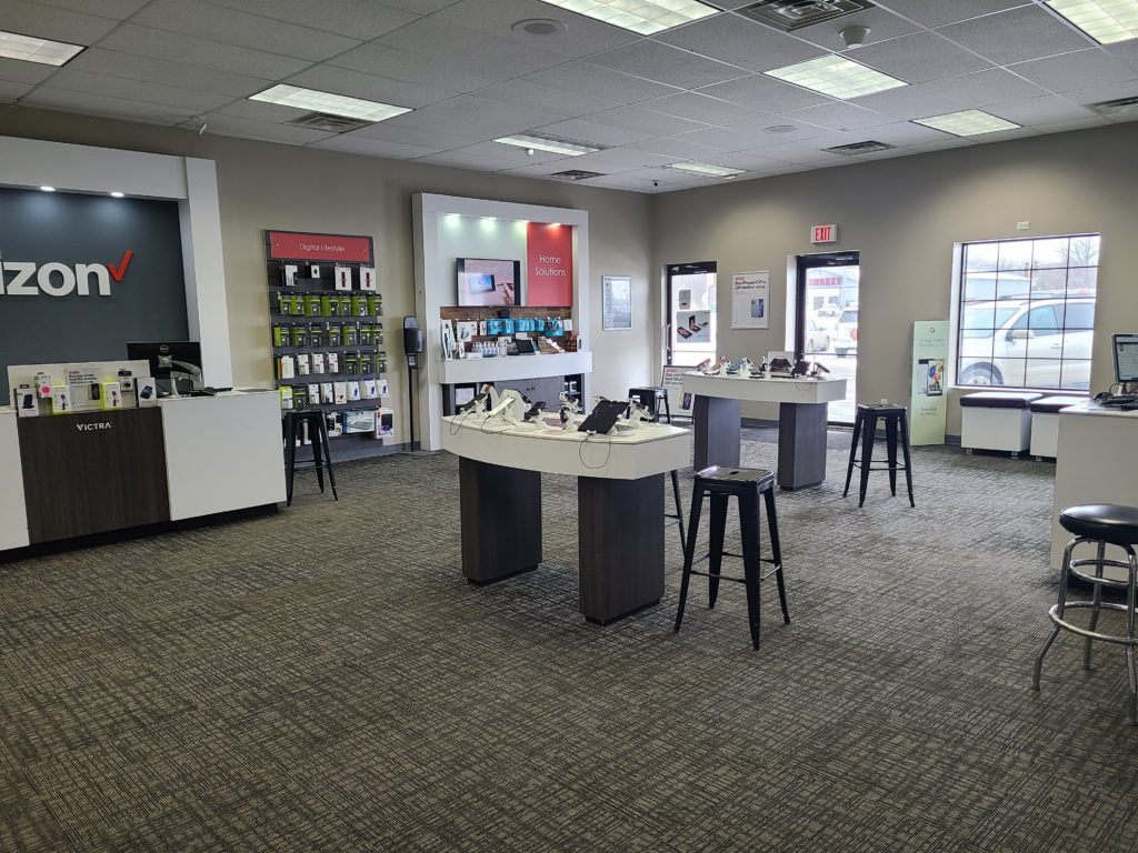 Interior of Victra Verizon Authorized Retail Store in St Croix Falls, WI.