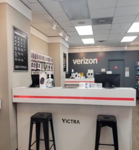 Interior of Victra Verizon Authorized Retail Store in Barboursville Mall, WV.