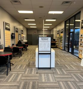 Interior of Victra Verizon Authorized Retail Store in Lewisburg, WV.