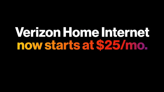 Verizon Home Internet Banner with Messaging Now Starting at $25/month