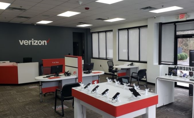 Interior of Victra Verizon Authorized Retail Store in Greenville, SC.