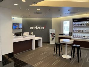 Interior of Victra Verizon Authorized Retail Store in Tucson Mall, AZ.