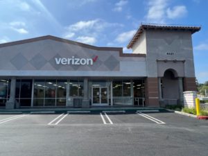 Exterior of Victra Verizon Authorized Retail Store in Oceanside, CA.