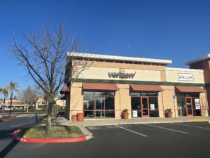 Exterior of Victra Verizon Authorized Retail Store in Rocklin, CA.