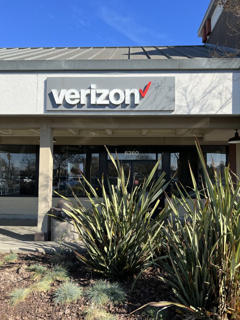 Exterior of Victra Verizon Authorized Retail Store in Rohnert Park, CA.
